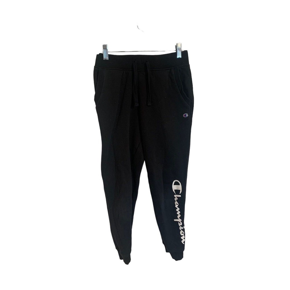 Champion Joggers Youth Large Black American Classic Champion Pockets Drawstring
